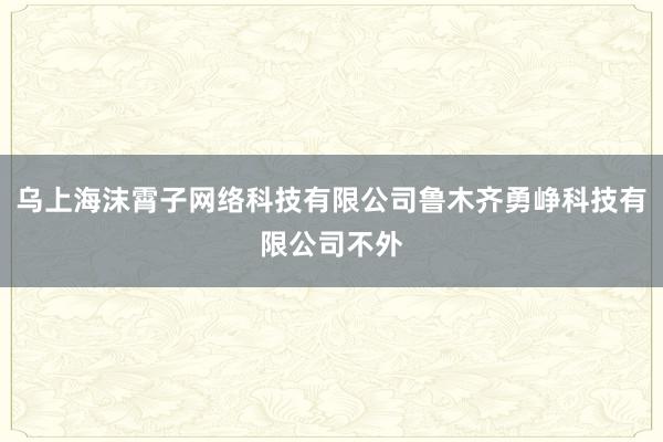 乌上海沫霄子网络科技有限公司鲁木齐勇峥科技有限公司不外
