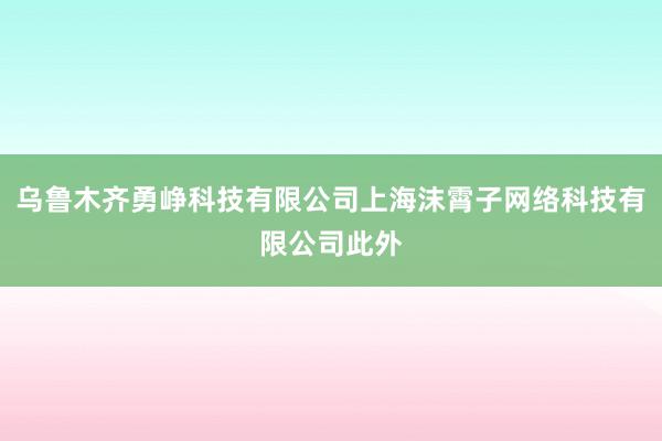 乌鲁木齐勇峥科技有限公司上海沫霄子网络科技有限公司此外