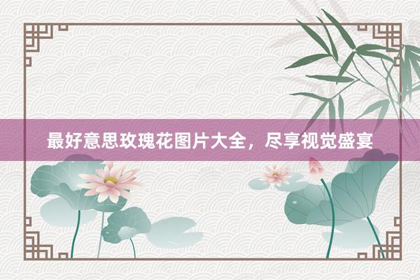 最好意思玫瑰花图片大全，尽享视觉盛宴